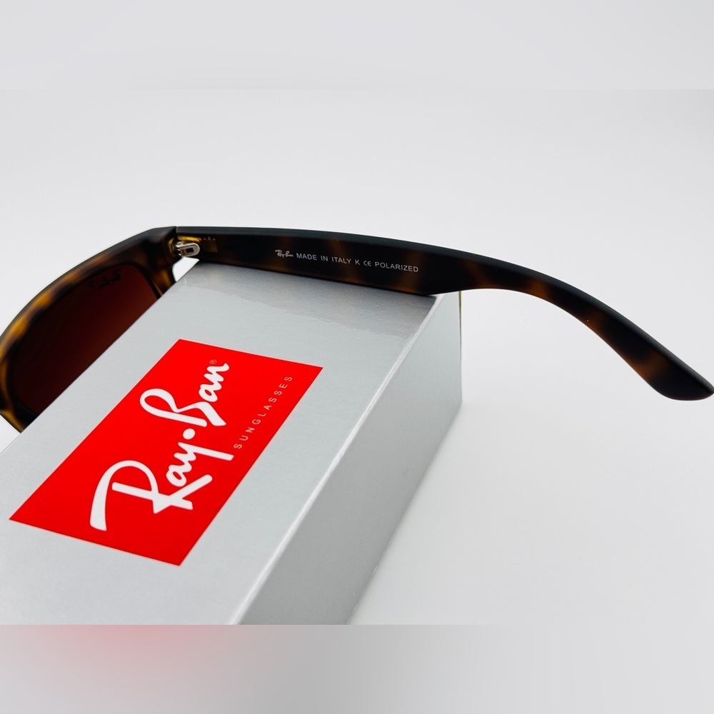 Ray-Ban Justin Polarized Sunglasses RB4165 Matte Havana Brown Gradient lenses - Picture 12 of 15